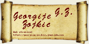 Georgije Zojkić vizit kartica